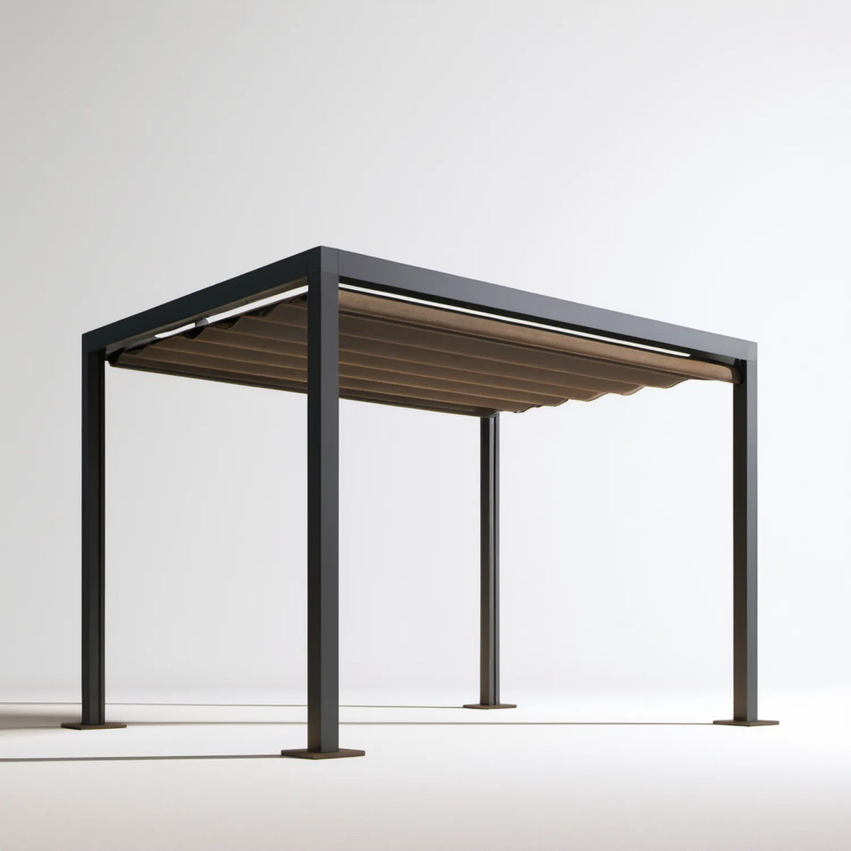 Pergola ogrodowa z rozsuwanym dachem 300 x 400 x 230 cm Antracytowy/Taupe